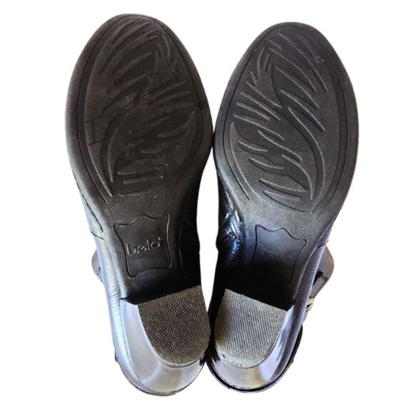 Bolo by Born Ankle Boots Leather Black Buckle Moto Goth Biker Block Heel Sz. 7.5 - Picture 11 of 15